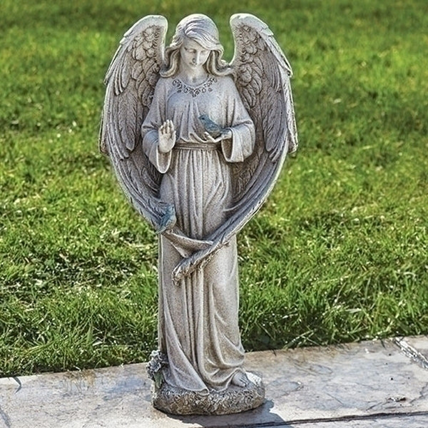 Angel with Two Birds Statue 20" High